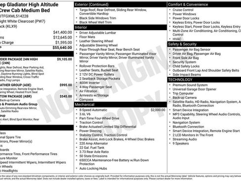 Certified 2021 Jeep Gladiator Overland AWD/4WD image 53