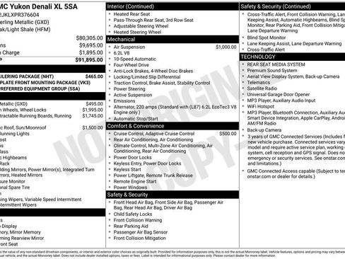Used 2023 GMC Yukon XL Denali w/ Max Trailering Package AWD/4WD image 2