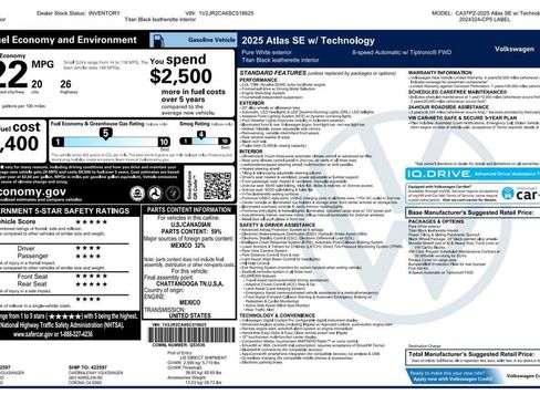 Used 2025 Volkswagen Atlas SE FWD image 3