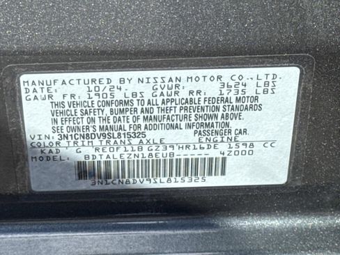 Certified 2025 Nissan Versa S w/ Trunk Package image 29