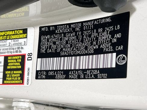 Used 2021 Lexus ES 250 w/ Premium Package AWD/4WD image 31