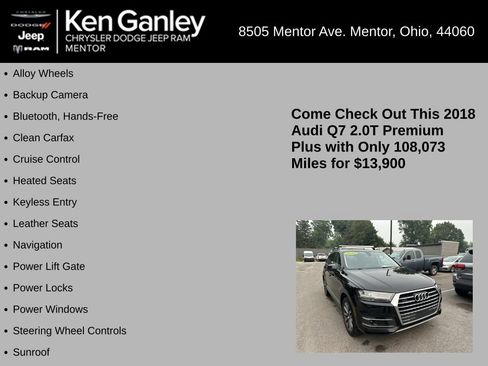 Used 2018 Audi Q7 2.0T Premium Plus w/ Premium Plus Package AWD/4WD image 5
