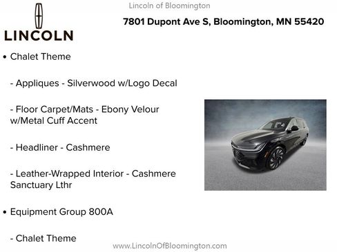 Used 2024 Lincoln Nautilus Black Label w/ Jet Appearance Package (87T) AWD/4WD image 5