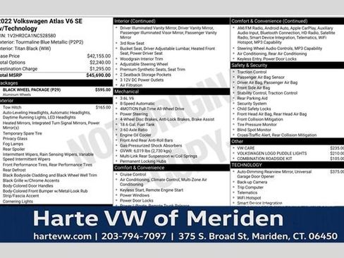 Certified 2022 Volkswagen Atlas SE w/ Black Wheel Package image 1