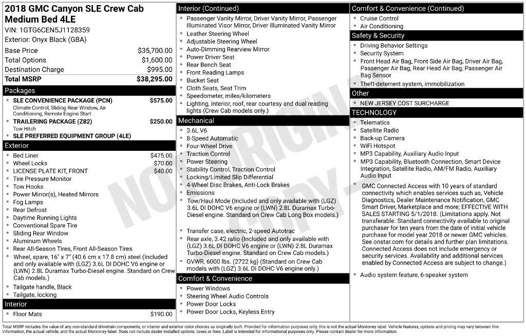 Used 2018 GMC Canyon SLE w/ SLE Convenience Package AWD/4WD image 16