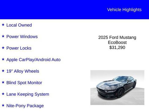 Certified 2025 Ford Mustang Coupe RWD image 2