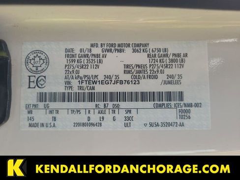 Used 2018 Ford F150 Limited image 1