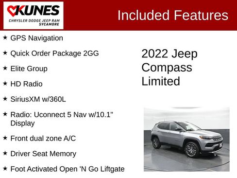 Used 2022 Jeep Compass Limited w/ Elite Group AWD/4WD image 3