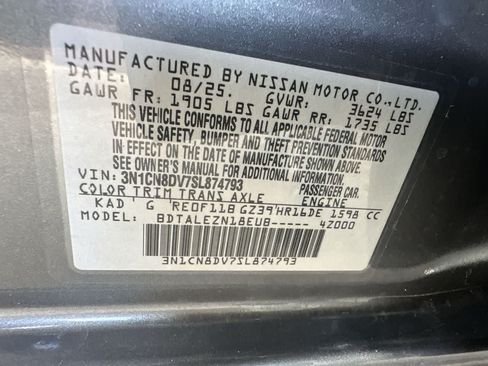 Used 2025 Nissan Versa S w/ Trunk Package FWD image 29