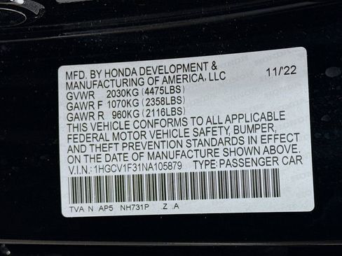 Certified 2022 Honda Accord Sport image 29