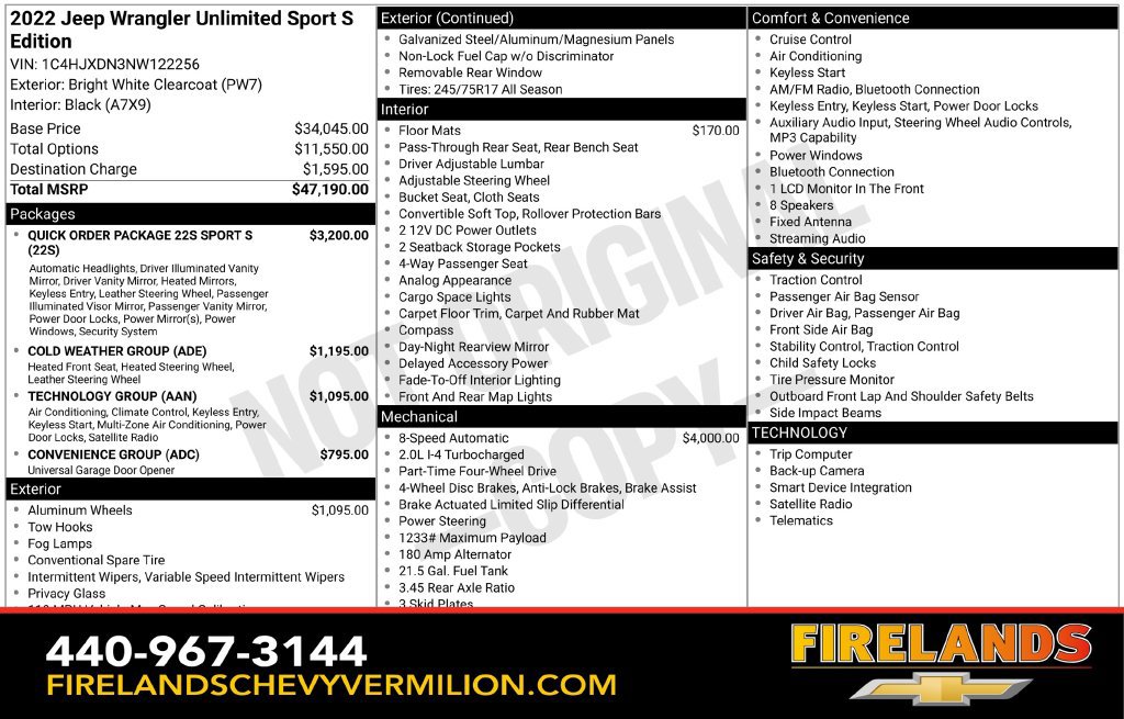Used 2022 Jeep Wrangler Unlimited Sport AWD/4WD image 2