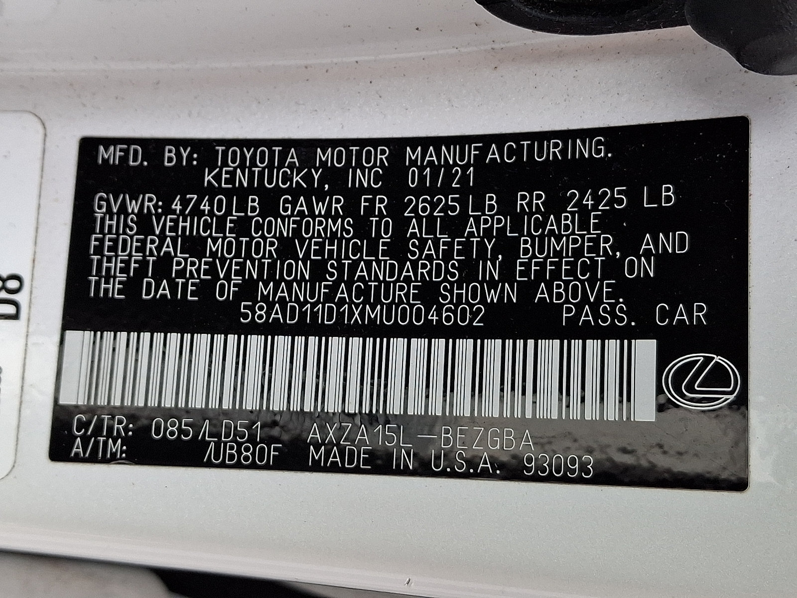 Used 2021 Lexus ES 250 w/ Premium Package AWD/4WD image 28