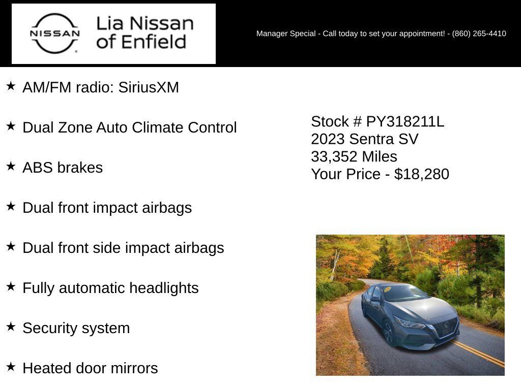 Used 2023 Nissan Sentra SV w/ All-Weather Package FWD image 10