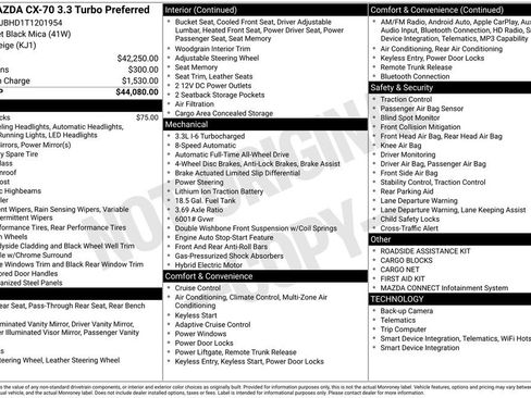 New 2026 MAZDA CX-70 3.3 Turbo w/ Preferred Package image 36