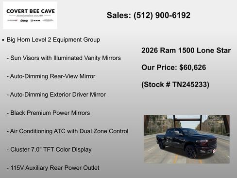New 2026 RAM 1500 Lone Star AWD/4WD image 12