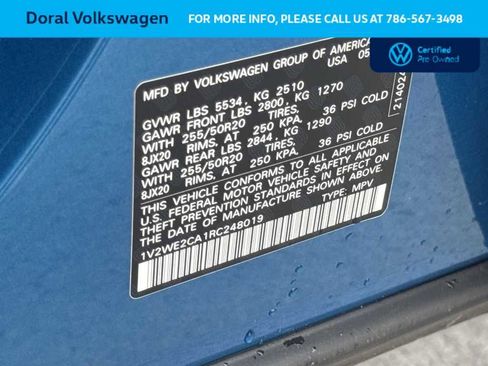 Certified 2024 Volkswagen Atlas Cross Sport SE w/ Black Wheel Package FWD image 29