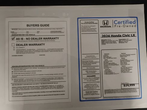 Certified 2024 Honda Civic LX image 33