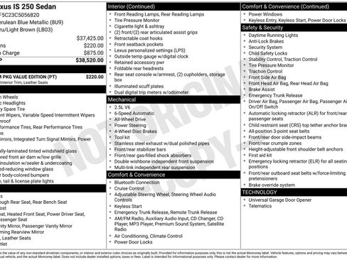 Used 2012 Lexus IS 250 AWD w/ Premium Pkg Value Edition image 3