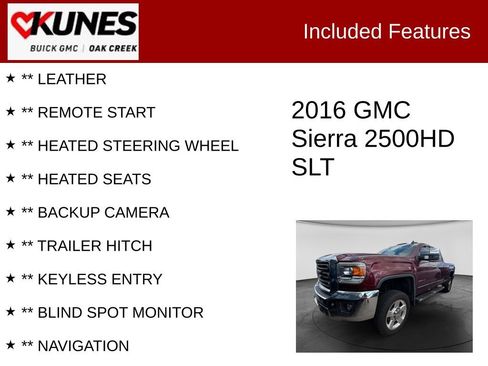 Used 2016 GMC Sierra 2500 SLT w/ Duramax Plus Package AWD/4WD image 2
