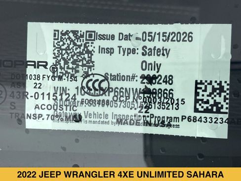 Used 2022 Jeep Wrangler Unlimited Sahara w/ Cold Weather Group AWD/4WD image 16