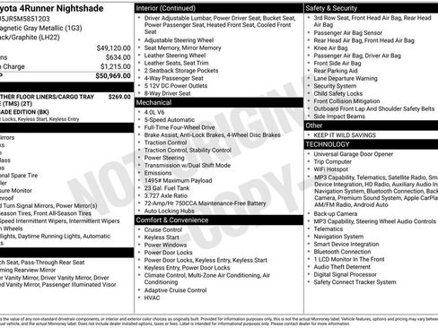 Certified 2021 Toyota 4Runner Nightshade AWD/4WD image 26