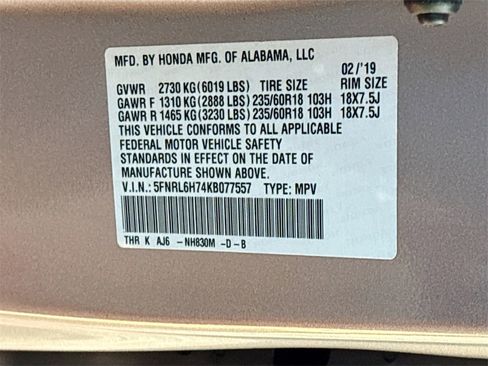 Used 2019 Honda Odyssey EX-L image 35