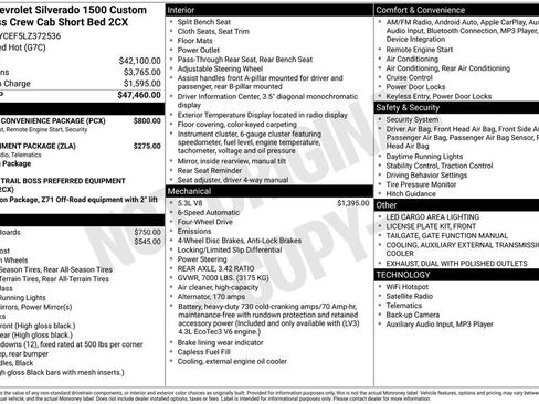 Used 2020 Chevrolet Silverado 1500 Custom Trail Boss w/ Custom Convenience Package image 15