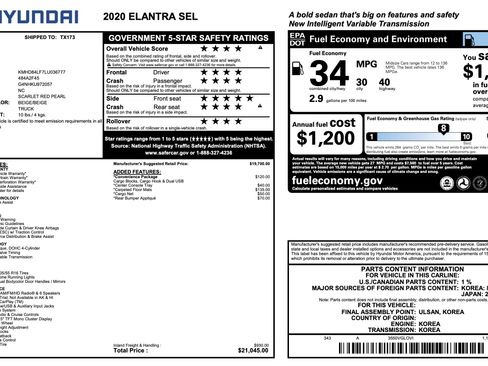 Used 2020 Hyundai Elantra SEL w/ Convenience Package (C2) image 3