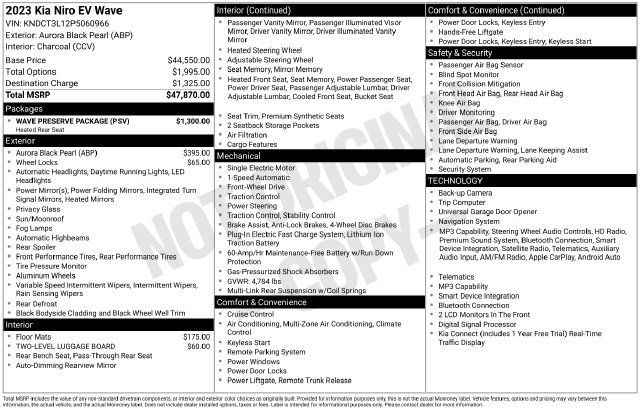Used 2023 Kia Niro Wave w/ Wave Preserve Package FWD image 7