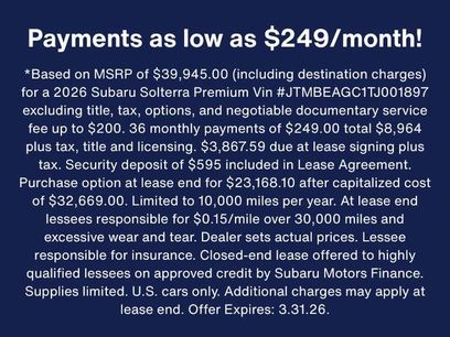 New 2026 Subaru Solterra