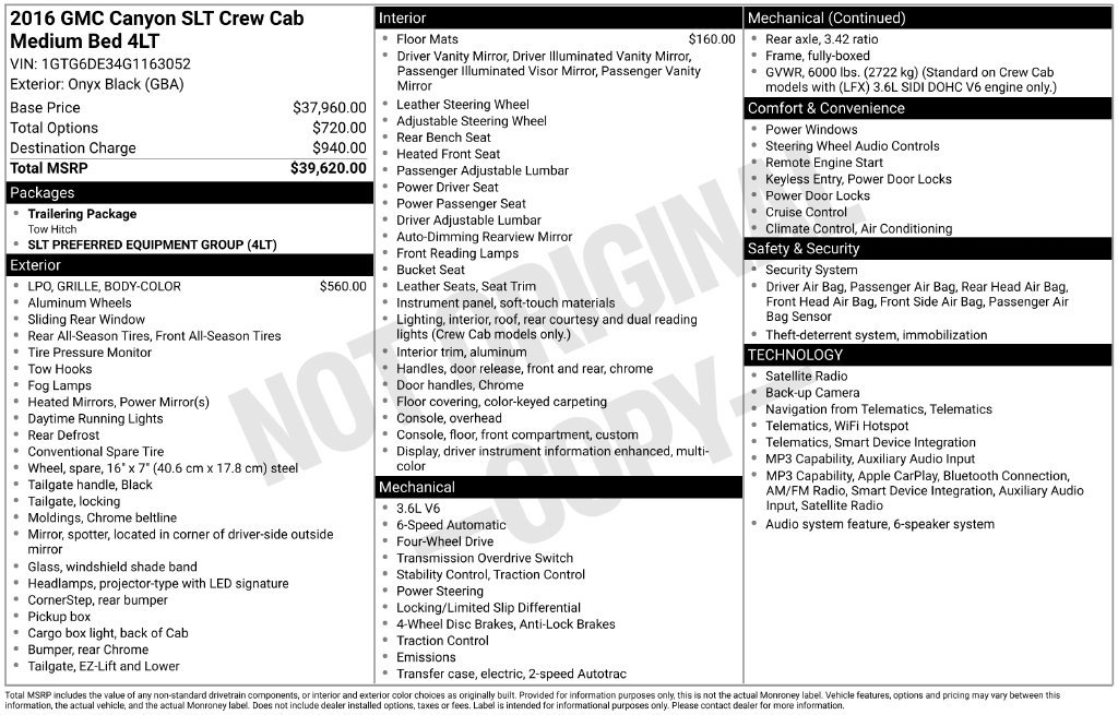 Used 2016 GMC Canyon SLT AWD/4WD image 7