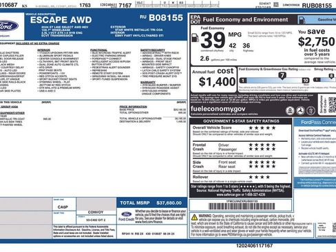 New 2024 Ford Escape ST-Line Select AWD/4WD image 10