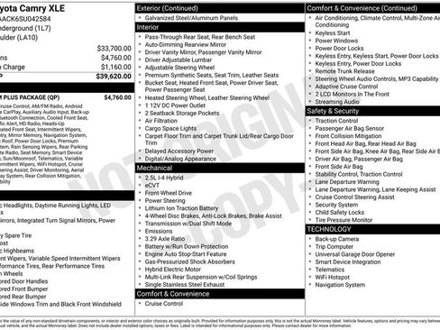 Used 2025 Toyota Camry XLE w/ Premium Plus Package FWD image 38