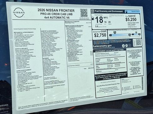 New 2026 Nissan Frontier SV w/ SV Convenience Package image 7