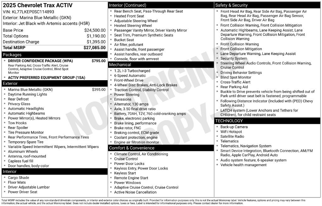 Used 2025 Chevrolet Trax ACTIV w/ Driver Confidence Package FWD image 3