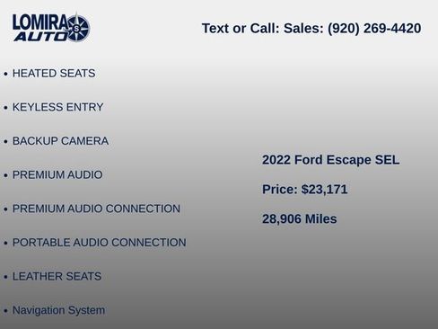 Used 2022 Ford Escape SEL w/ Equipment Group 302A AWD/4WD image 8