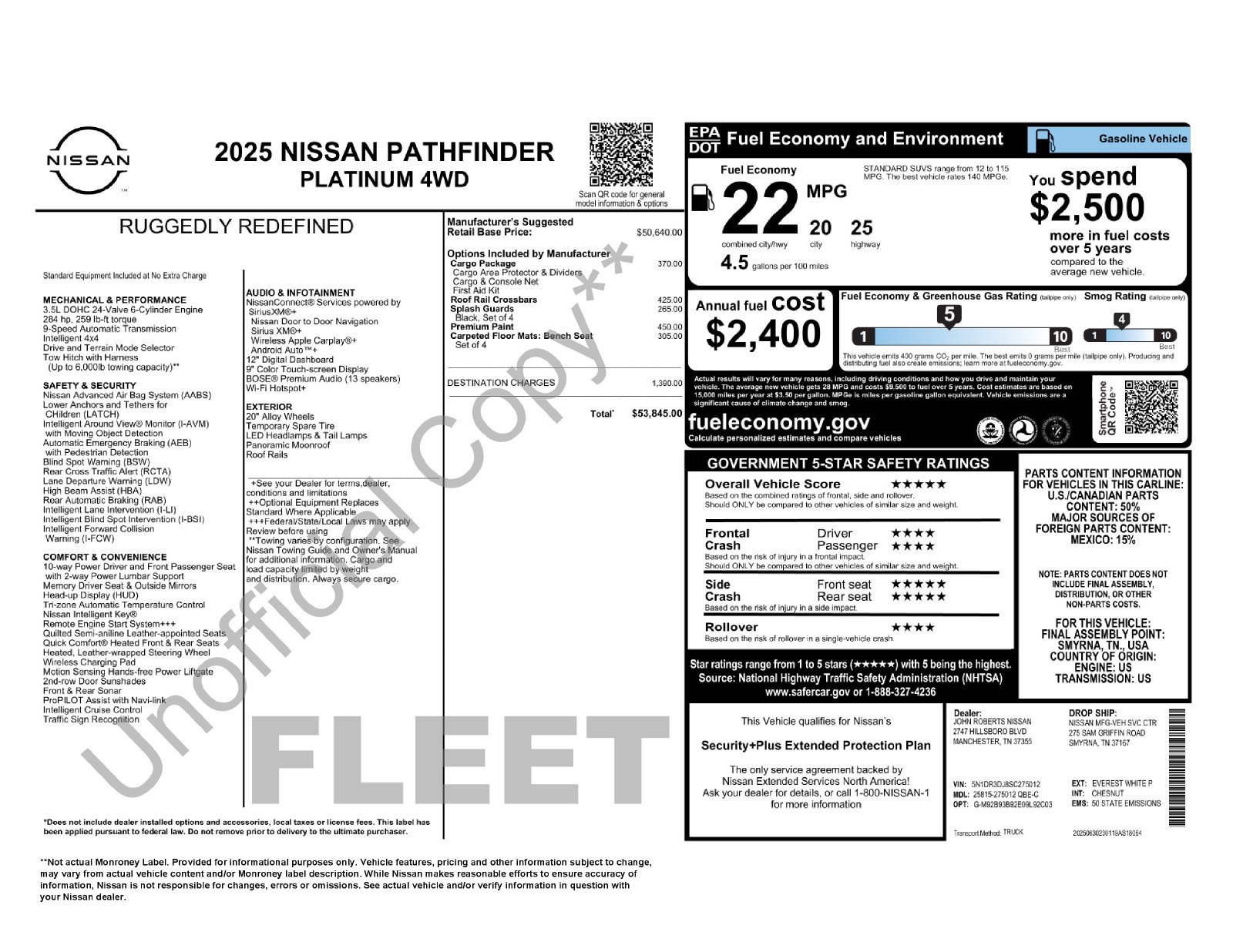Certified 2025 Nissan Pathfinder Platinum w/ Cargo Package AWD/4WD image 2