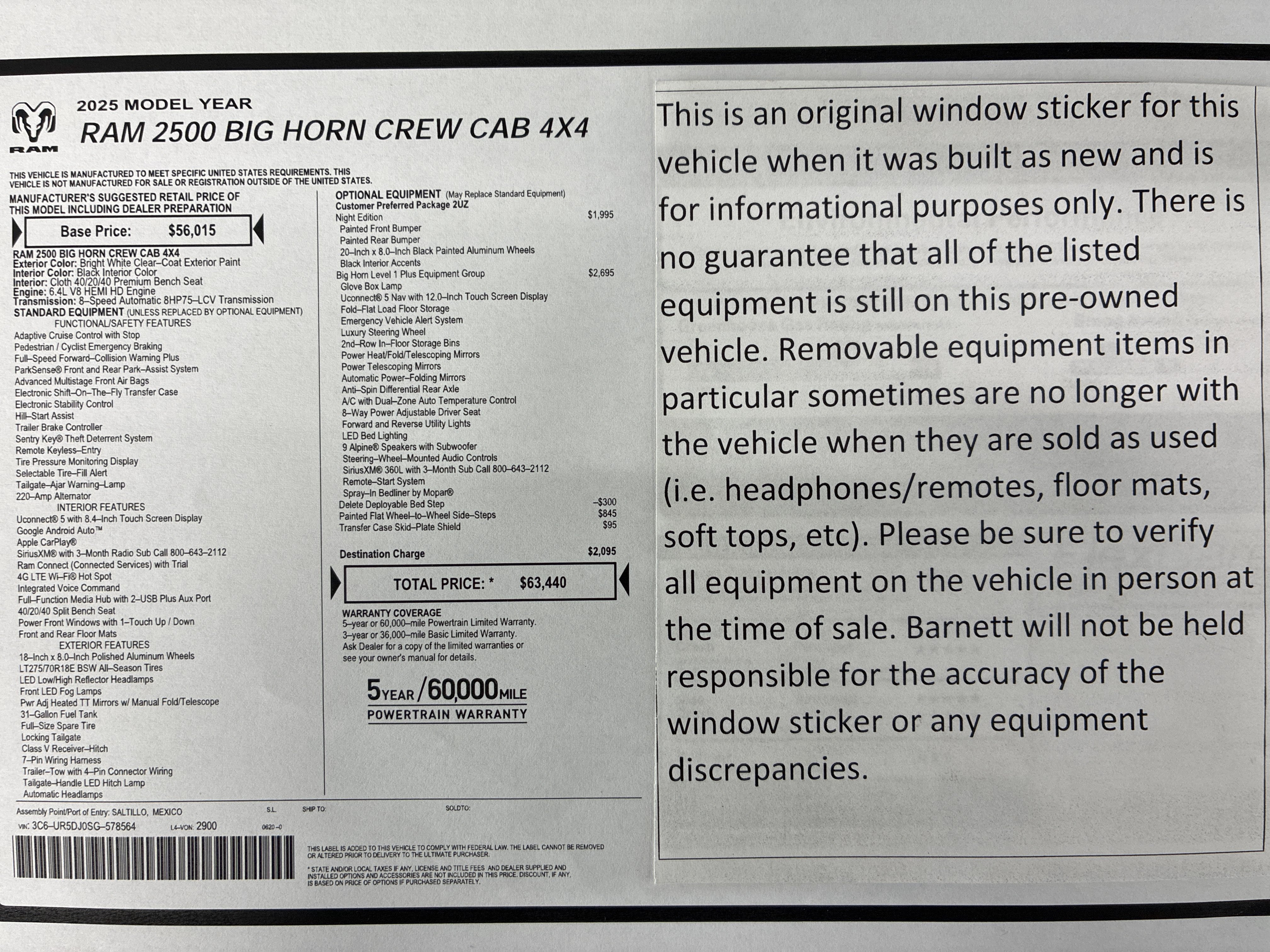 Certified 2025 RAM 2500 Big Horn AWD/4WD image 2