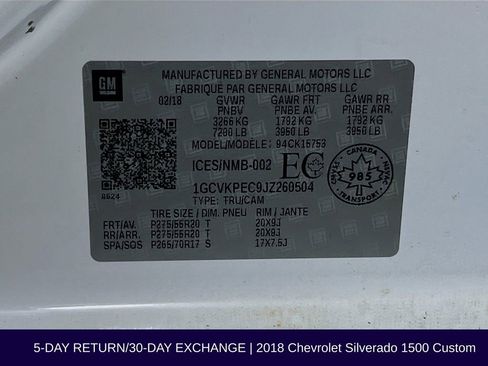 Used 2018 Chevrolet Silverado 1500 Custom image 37