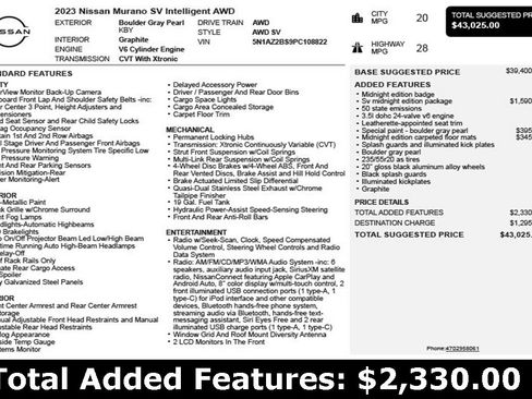 Used 2023 Nissan Murano SV w/ SV Midnight Edition Package image 3