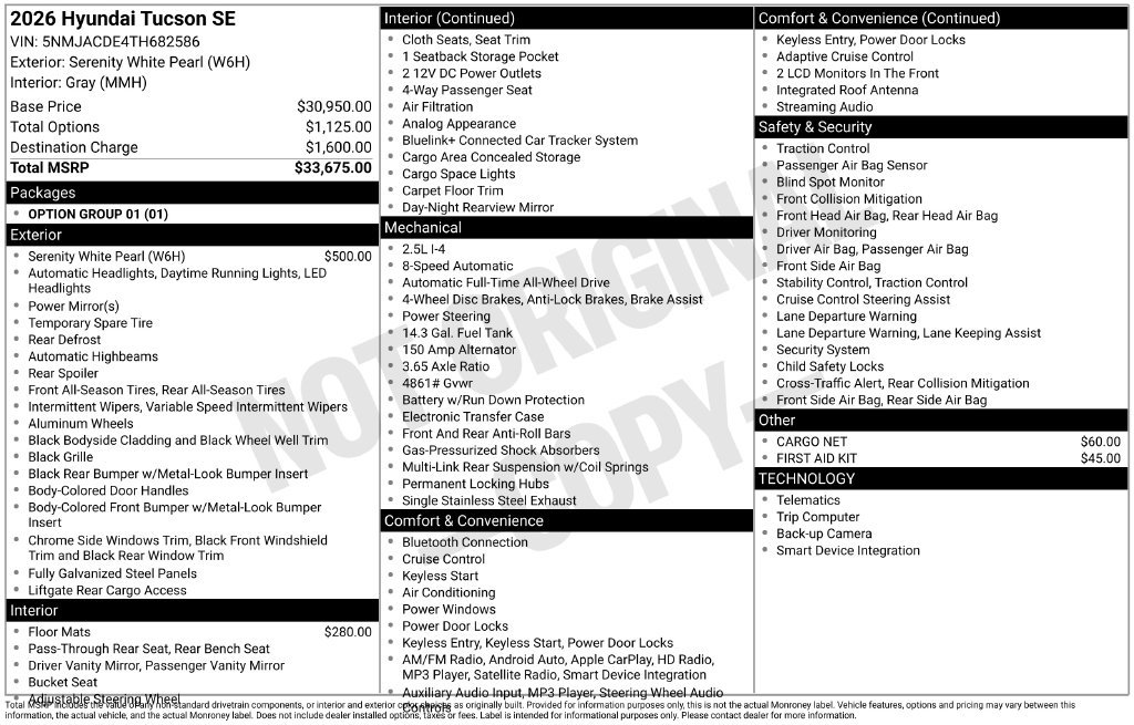 New 2026 Hyundai Tucson SE AWD/4WD image 6