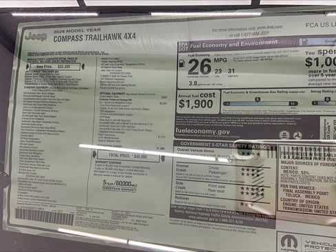 New 2026 Jeep Compass Trailhawk w/ Sun, Sound & Navigation Group image 21