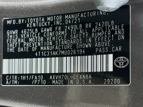 Used 2021 Toyota Camry LE FWD image 15