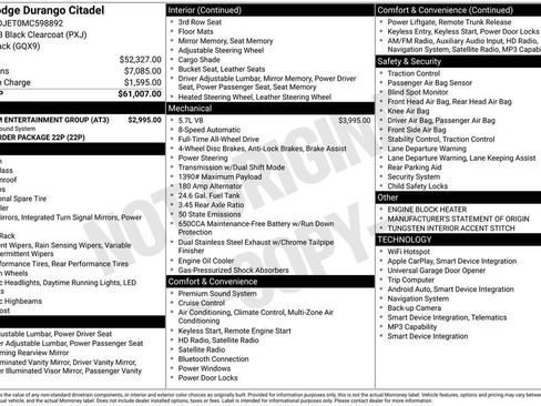 Used 2021 Dodge Durango Citadel w/ Premium Entertainment Group AWD/4WD image 22