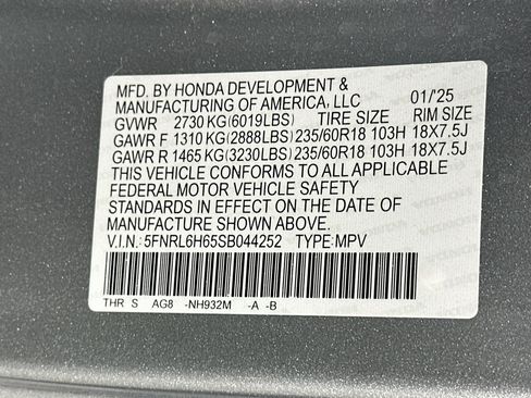 Used 2025 Honda Odyssey EX-L image 12
