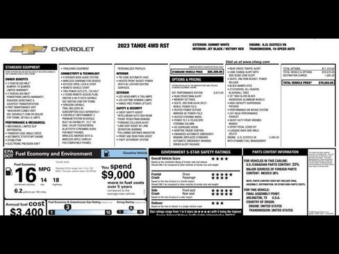 Used 2023 Chevrolet Tahoe RST w/ RST Performance Edition AWD/4WD image 3