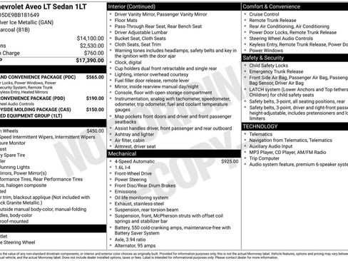 Used 2011 Chevrolet Aveo LT w/ Power and Convenience Package FWD image 5