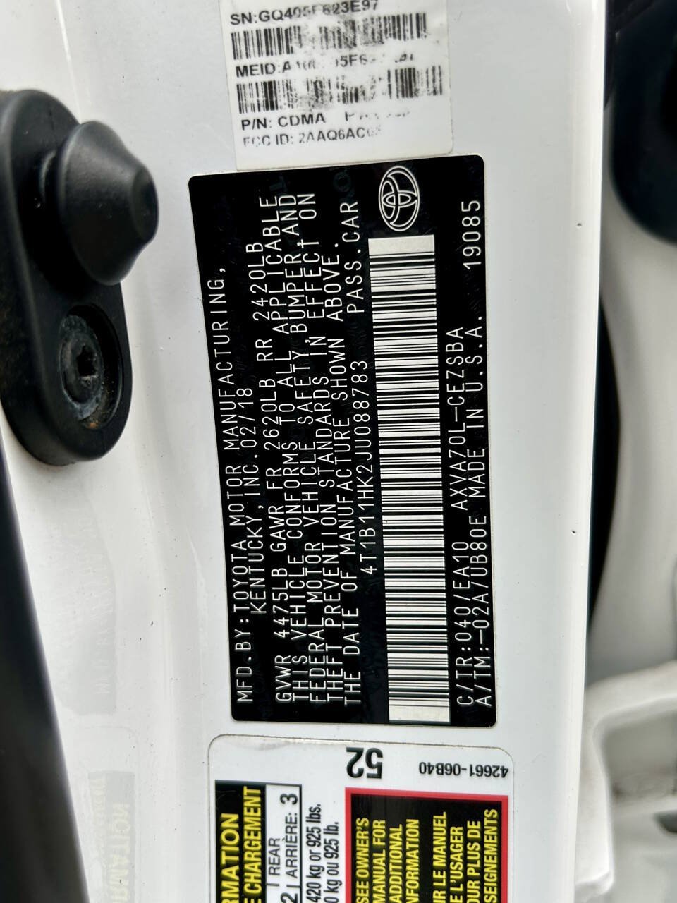 Used 2018 Toyota Camry SE FWD image 29