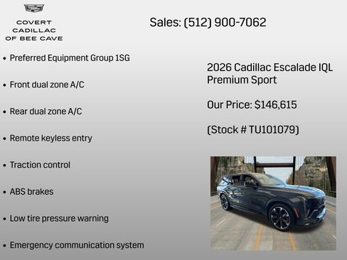 New 2026 Cadillac Escalade IQL Sport 2 AWD/4WD image 6
