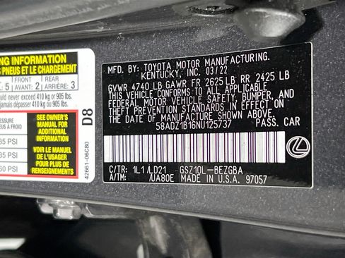 Used 2022 Lexus ES 350 w/ Premium Package FWD image 30